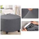 COMFEYA Round Ottoman Cover - Stretch Ottoman Slipcover Furniture Protector for Round Ottomans - NuSea