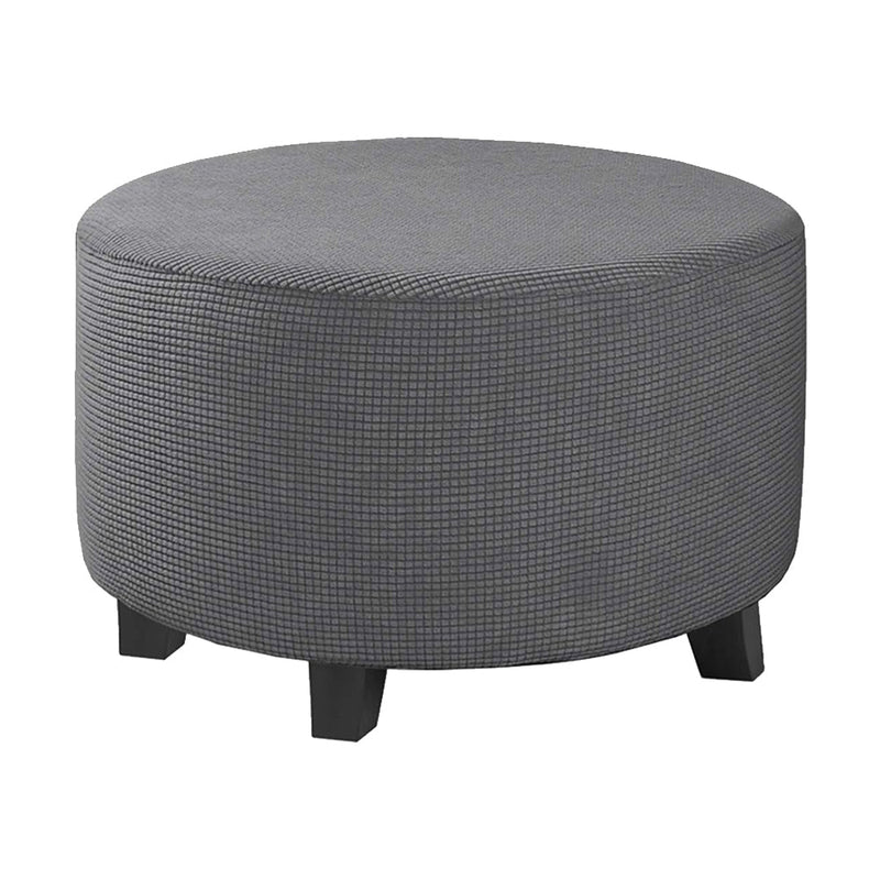 COMFEYA Round Ottoman Cover - Stretch Ottoman Slipcover Furniture Protector for Round Ottomans - NuSea