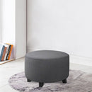 COMFEYA Round Ottoman Cover - Stretch Ottoman Slipcover Furniture Protector for Round Ottomans - NuSea