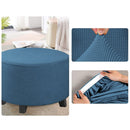 COMFEYA Round Ottoman Cover - Stretch Ottoman Slipcover Furniture Protector for Round Ottomans - NuSea