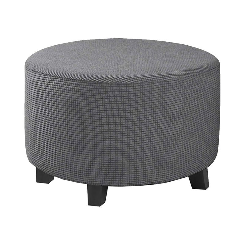 COMFEYA Round Ottoman Cover - Stretch Ottoman Slipcover Furniture Protector for Round Ottomans - NuSea