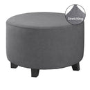 COMFEYA Round Ottoman Cover - Stretch Ottoman Slipcover Furniture Protector for Round Ottomans - NuSea