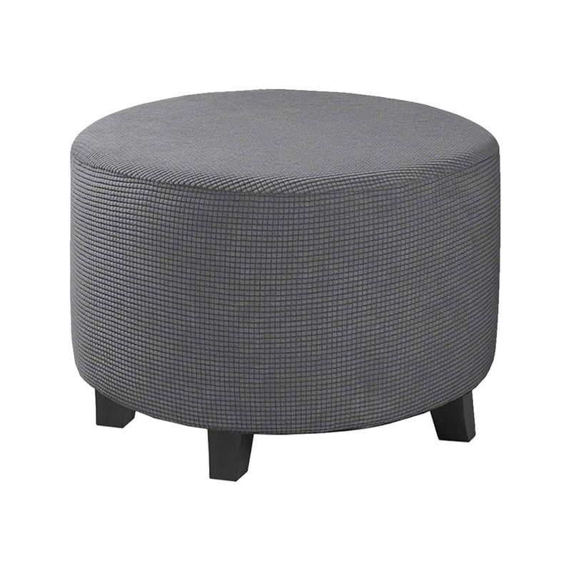 COMFEYA Round Ottoman Cover - Stretch Ottoman Slipcover Furniture Protector for Round Ottomans - NuSea