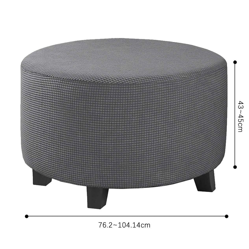 COMFEYA Round Ottoman Cover - Stretch Ottoman Slipcover Furniture Protector for Round Ottomans - NuSea