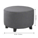 COMFEYA Round Ottoman Cover - Stretch Ottoman Slipcover Furniture Protector for Round Ottomans - NuSea