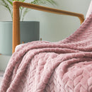 COMFEYA Soft Jacquard Leaves Pattern Flannel Fleece Throw Blanket - NuSea