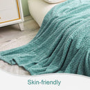 COMFEYA Soft Jacquard Leaves Pattern Flannel Fleece Throw Blanket - NuSea