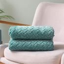 COMFEYA Soft Jacquard Leaves Pattern Flannel Fleece Throw Blanket - NuSea