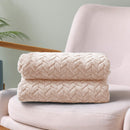 COMFEYA Soft Jacquard Leaves Pattern Flannel Fleece Throw Blanket - NuSea