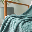 COMFEYA Soft Jacquard Leaves Pattern Flannel Fleece Throw Blanket - NuSea