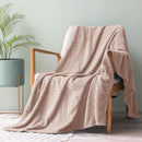 COMFEYA Soft Jacquard Leaves Pattern Flannel Fleece Throw Blanket - NuSea