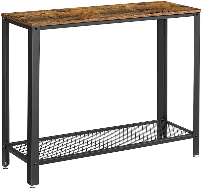 Console Table Metal Frame Rustic Brown - NuSea