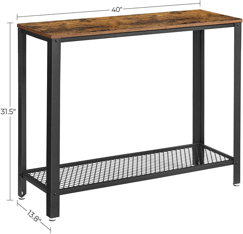 Console Table Metal Frame Rustic Brown - NuSea