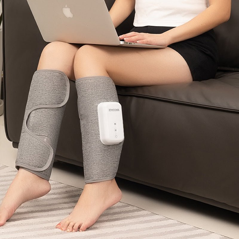 Cordless Heated Air Compression Personal Foot and Calf Massager - USB Rechargeable - NuSea