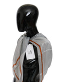 Costume National Women's Gray Orange Silk Floral Foulard Wrap Scarf - One Size - NuSea