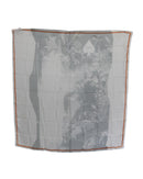 Costume National Women's Gray Orange Silk Floral Foulard Wrap Scarf - One Size - NuSea