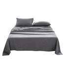 Cosy Club Cotton Bed Sheets Set Black Cover Single - NuSea