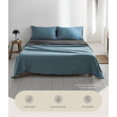 Cosy Club Cotton Bed Sheets Set Blue Grey Cover Single - NuSea
