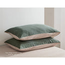 Cosy Club Cotton Bed Sheets Set Green Beige Cover Double - NuSea
