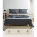 Cosy Club Cotton Bed Sheets Set Navy Grey Cover Double - NuSea