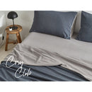 Cosy Club Cotton Bed Sheets Set Navy Grey Cover Double - NuSea