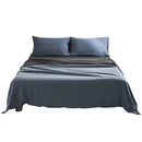 Cosy Club Cotton Bed Sheets Set Navy Grey Cover Double - NuSea