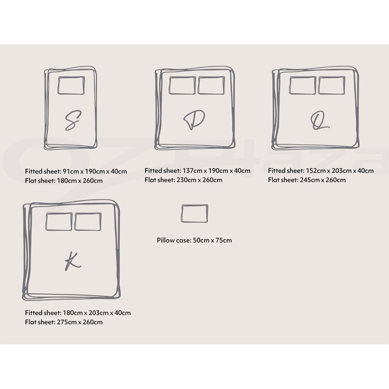 Cosy Club Cotton Bed Sheets Set Navy Grey Cover Double - NuSea