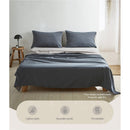 Cosy Club Cotton Bed Sheets Set Navy Grey Cover Single - NuSea
