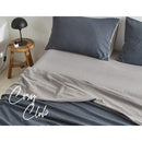 Cosy Club Cotton Bed Sheets Set Navy Grey Cover Single - NuSea