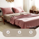 Cosy Club Cotton Bed Sheets Set Pink Brown Cover Double - NuSea