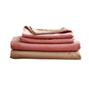 Cosy Club Cotton Bed Sheets Set Pink Brown Cover Single - NuSea