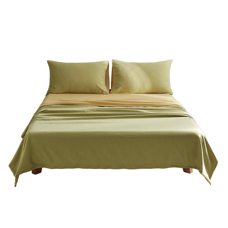 Cosy Club Cotton Bed Sheets Set Yellow Cover Single - NuSea
