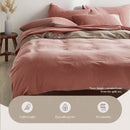 Cosy Club Cotton Cover Quilt Cover Set Blush Beige Double - NuSea