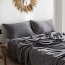 Cosy Club Washed Cotton Sheet Set Grey Double - NuSea