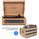 CROSLEY Crosley Voyager Tan - Bluetooth Portable Turntable & Record Storage Crate - NuSea