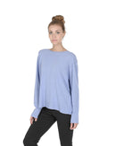 Crown of Edinburgh Cashmere Women's Cashmere Boatneck Sweater in Sky blue - M - NuSea