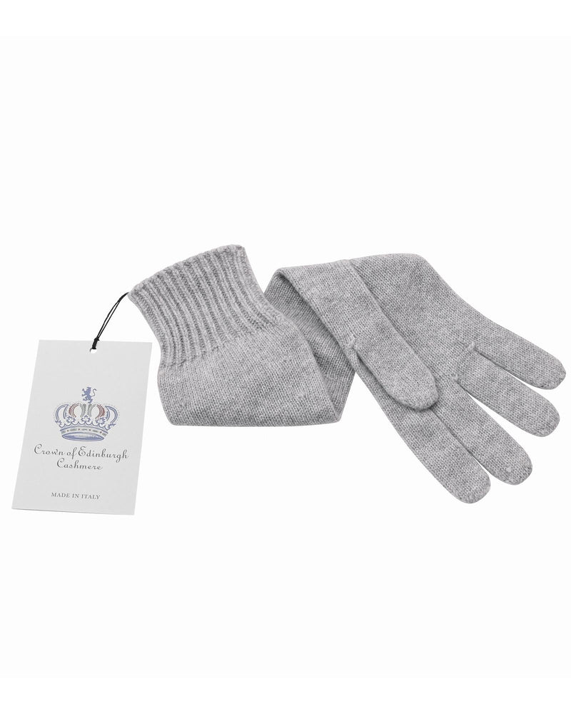 Crown of Edinburgh Cashmere Women's Cashmere Womens Long Gloves in Grigio Perla - M - NuSea