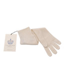 Crown of Edinburgh Cashmere Women's Exquisite Italian Crafted Cashmere Womens Long Gloves in Beige - M - NuSea