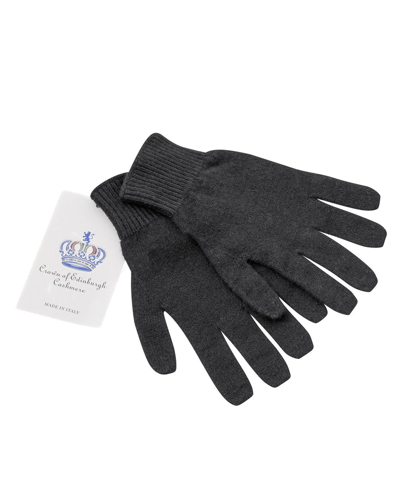Crown of Edinburgh Cashmere Women's Luxury Cashmere Womens Short Gloves in Black - S - NuSea