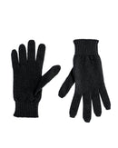 Crown of Edinburgh Cashmere Women's Luxury Cashmere Womens Short Gloves in Black - S - NuSea