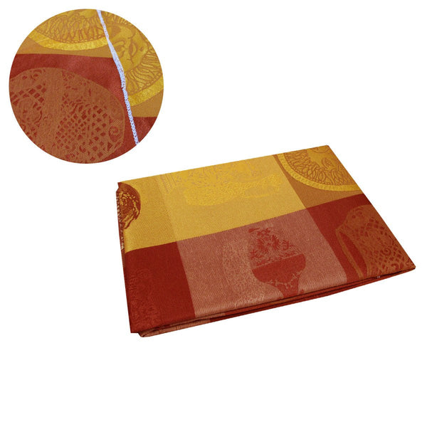 Damask Jacquard Polyester Tablecloth 180cm Round Ambrose Rust - NuSea