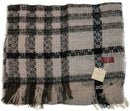 DENTS Check Open Weave Scarf Wool Blend Winter Warm MADE IN ITALY - Grey - NuSea