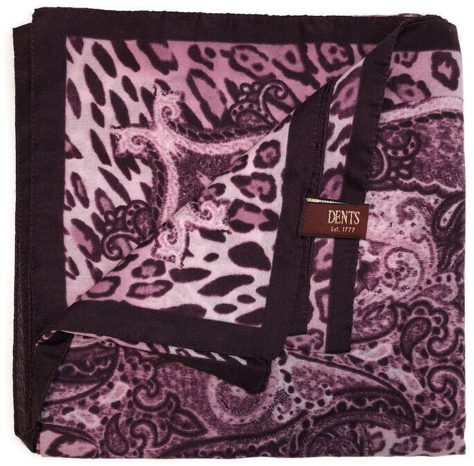 DENTS Ladies Animal Print & Paisley Scarf MADE IN ITALY Womens Warm Winter - Amethyst - NuSea