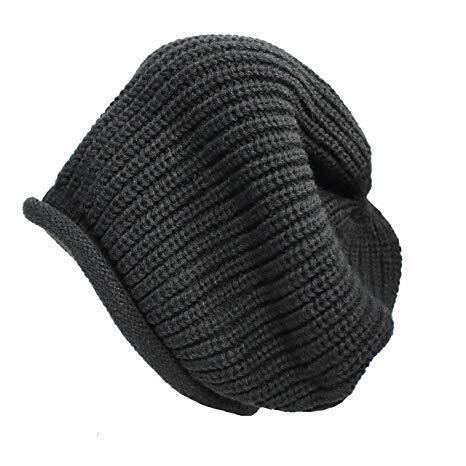 Dents Mens Slouch Knit Beanie Warm Winter Pullover Hat Skull Baggy - Black - NuSea
