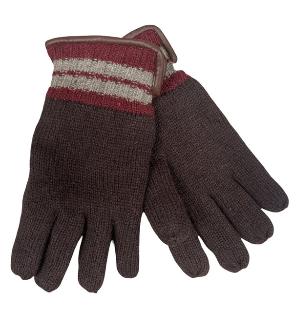 DENTS Wool Gloves Winter w/ Warm Fleece Insulated Thermal Knitted - Brown - NuSea
