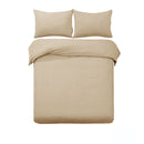 Designer Selection Ascot Embossed Quilt Cover Set Latte Queen - NuSea