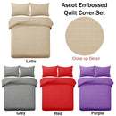Designer Selection Ascot Embossed Quilt Cover Set Latte Queen - NuSea