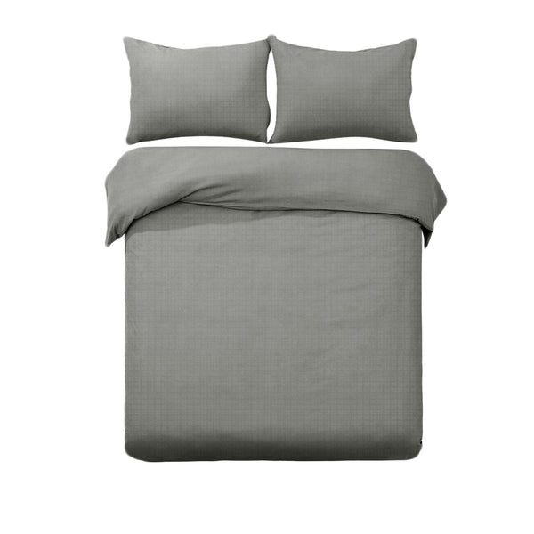 Designer Selection Denver Embossed Quilt Cover Set Grey King - NuSea