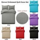 Designer Selection Denver Embossed Quilt Cover Set Grey King - NuSea