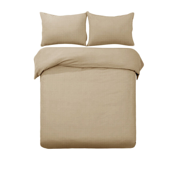 Designer Selection Denver Embossed Quilt Cover Set Latte King - NuSea